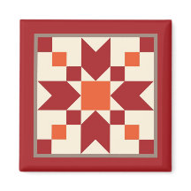 Quilt Magnet - Stepping Stones (turkey red)