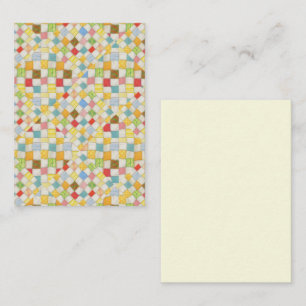QUILT MOSAIC 3.5x2.5 Flat Card / Cream / Vertical
