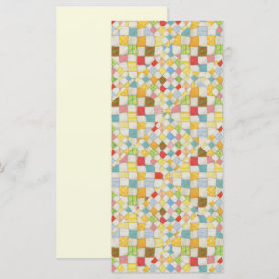 QUILT MOSAIC 4x9 Flat Card / Cream / Vertical