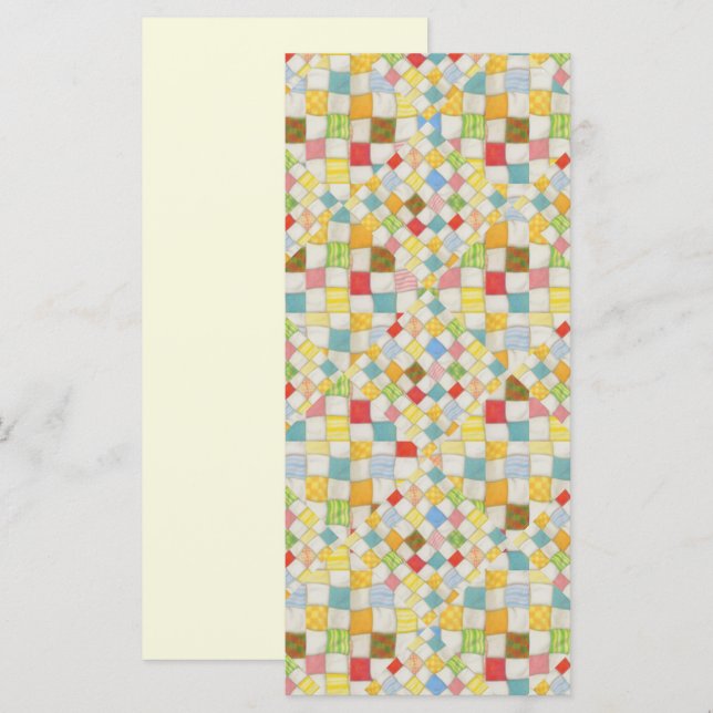 QUILT MOSAIC 4x9 Flat Card / Cream / Vertical (Front/Back)