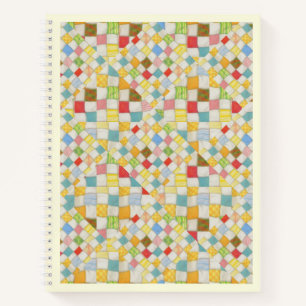 QUILT MOSAIC 8.5x11 Spiral Notebook / Cream