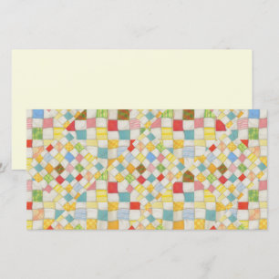 QUILT MOSAIC 8x4 Flat Card / Cream / Horizontal