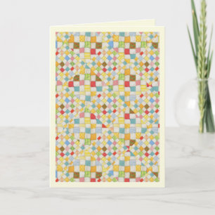 QUILT MOSAIC Birthday Card / Cream