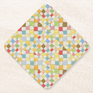 QUILT MOSAIC Diamond Paper Coasters