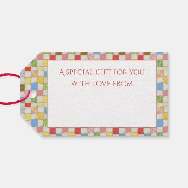 QUILT MOSAIC Gift Tags / White (Back Horizontal)