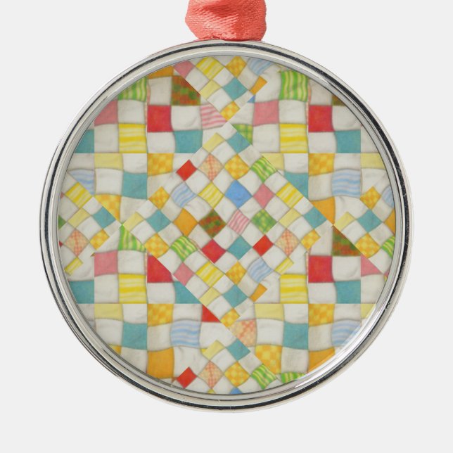 QUILT MOSAIC Premium Round Ornament (Front)