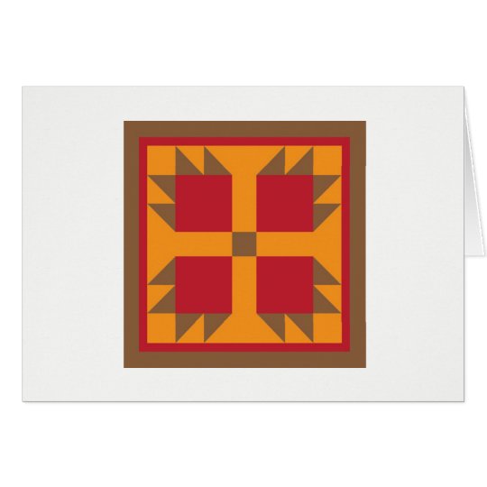 Quilt Note Cards - Bear Paw (red/gold)