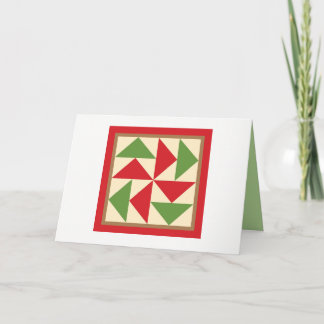 Quilt Note Cards - Dutchman's Puzzle (red/green)