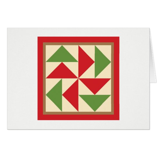 Quilt Note Cards - Dutchman's Puzzle (red/green)