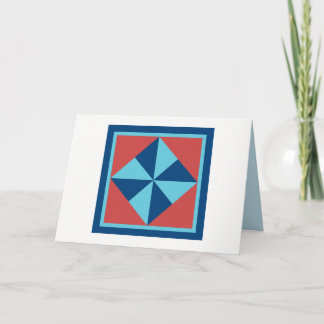 Quilt Note Cards - Pinwheel (navy/red)
