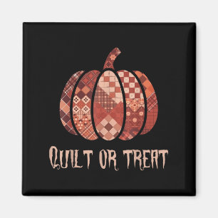 Quilt Or Treat Patchwork Pumpkin Quilters Autumn H Magnet