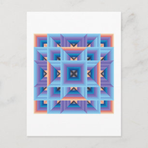 Quilt Pattern 3 in Blue and Purple Postcard