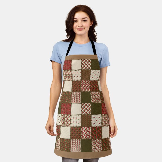 Quilt Pattern Apron (Worn)