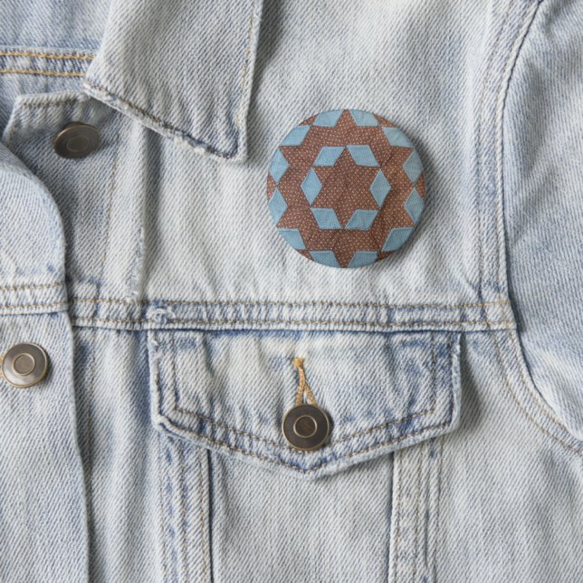 Quilt Pattern - Castle 6 Cm Round Badge (In Situ)