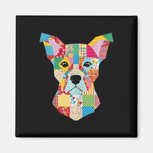 Quilt Pattern Dog For Quilting Lover Quilter Sewin Magnet (Front)