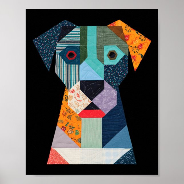 Quilt Pattern Dog For Quilting Lover Quilter Sewin Poster (Front)