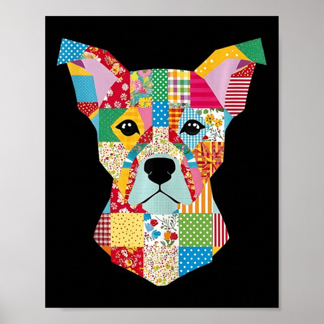 Quilt Pattern Dog For Quilting Lover Quilter Sewin Poster (Front)