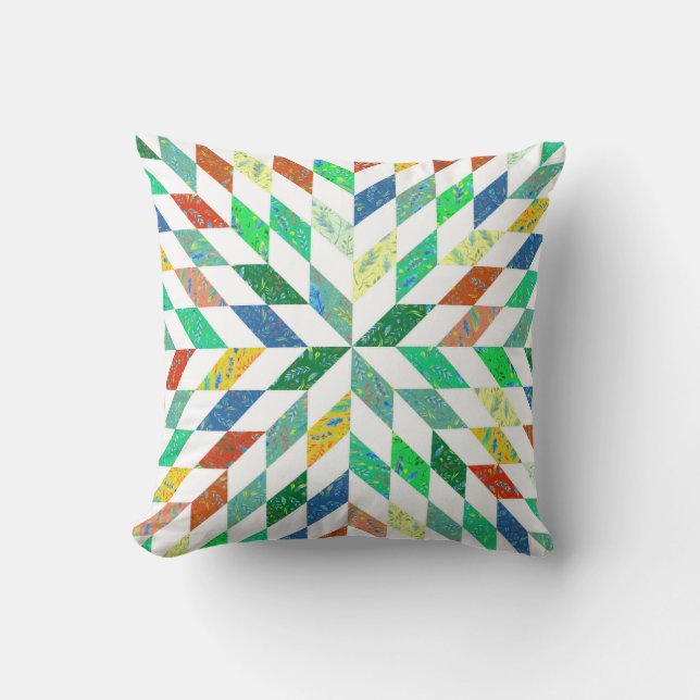 Quilt Pattern Throw Pillow (Front)