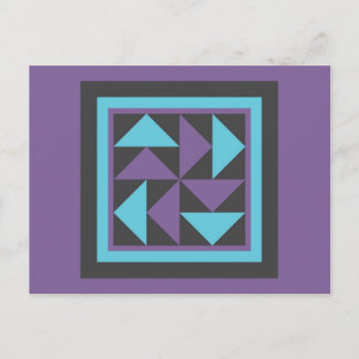 Quilt Postcard - Flying Dutchman (purple/blue)