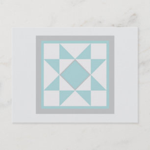 Quilt Postcard - Sawtooth Star (light blue)