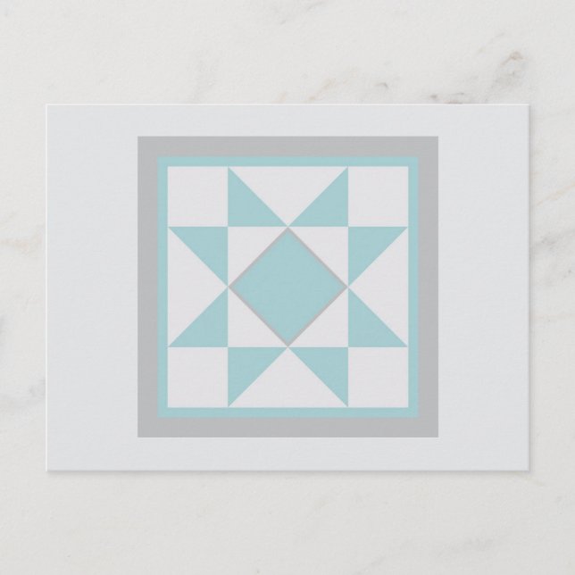 Quilt Postcard - Sawtooth Star (light blue) (Front)