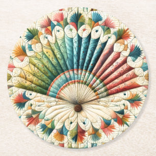 Quilt Round Paper Coaster