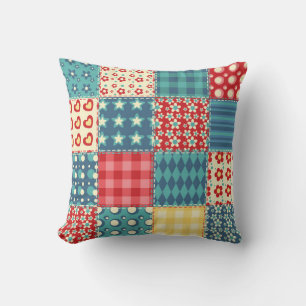 Quilt seamless pattern. Vintage patchwork backgrou Cushion