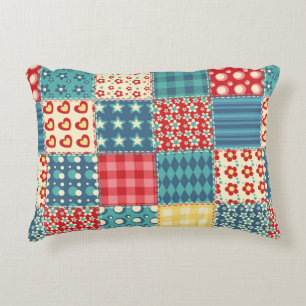 Quilt seamless pattern. Vintage patchwork backgrou Decorative Cushion