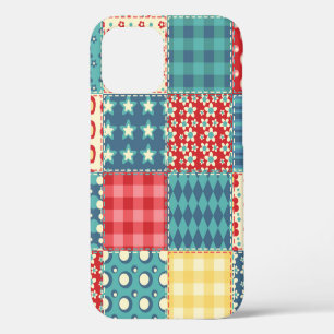 Quilt seamless pattern. Vintage patchwork backgrou iPhone 12 Case