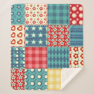 Quilt seamless pattern. Vintage patchwork backgrou Sherpa Blanket