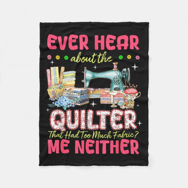 Quilt Sewing Machine Quilter Too Much Fabric Quilt Fleece Blanket (Front)