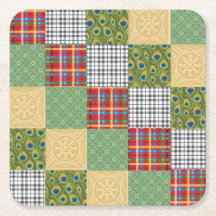 Quilt Squares Fun Faux Quilt Coaster