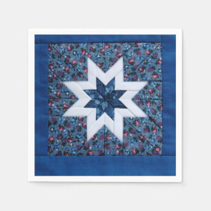 Quilt star blue napkin