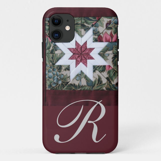 Quilt star maroon Case-Mate iPhone case (Back)