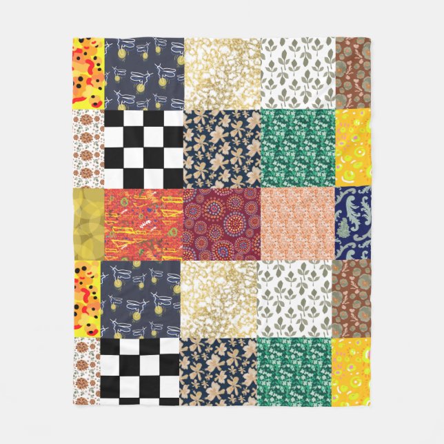 Quilt Style Fleece Blanket (Front)