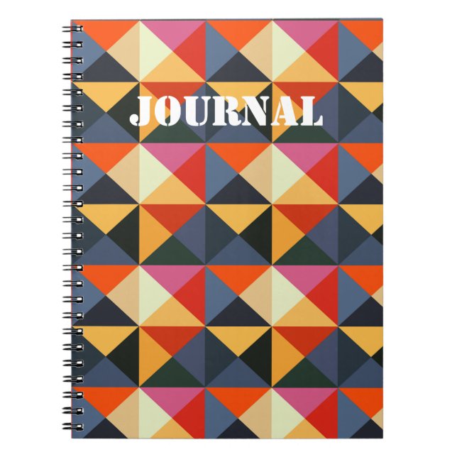 Quilt Style Geometric Abstract Journal Notebook (Front)