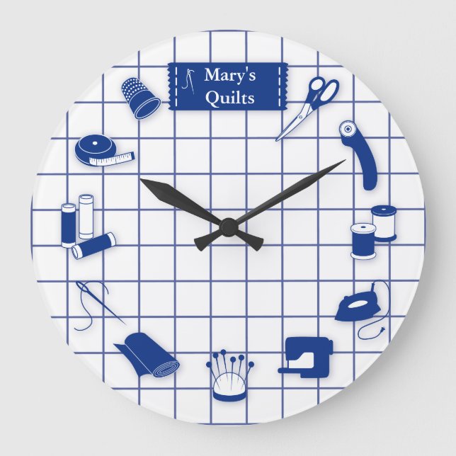 Quilt Time Clock with custom Label (Front)