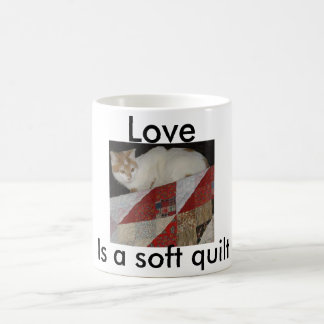 quilt with cat - Copy, Love, Is a soft quilt Coffee Mug