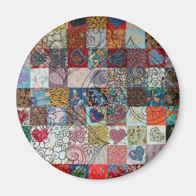 quilt with hearts magnet (Front)