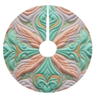 Quilted Abstract Design Brushed Polyester Tree Skirt