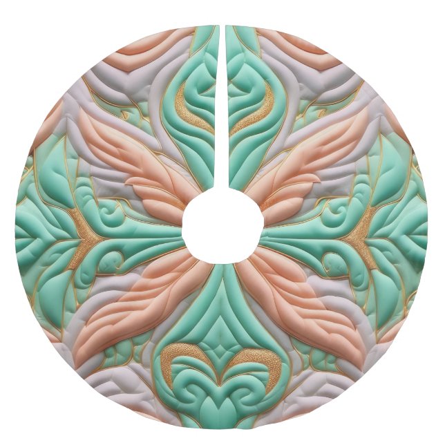 Quilted Abstract Design Brushed Polyester Tree Skirt (Front)