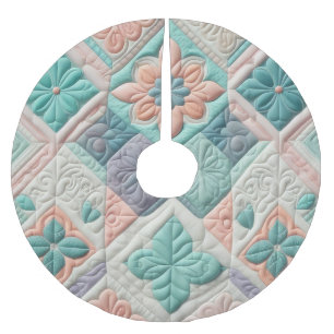 Quilted Abstract Design Brushed Polyester Tree Skirt