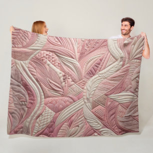 Quilted Abstract Design Fleece Blanket