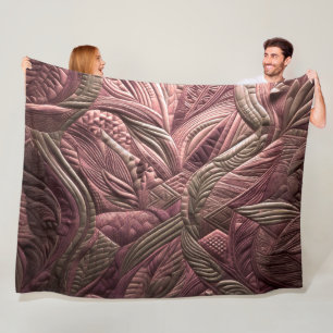 Quilted Abstract Design Fleece Blanket