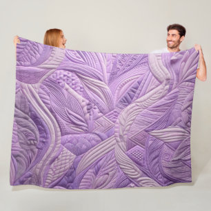 Quilted Abstract Design Fleece Blanket