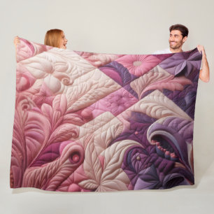 Quilted Abstract Design Fleece Blanket