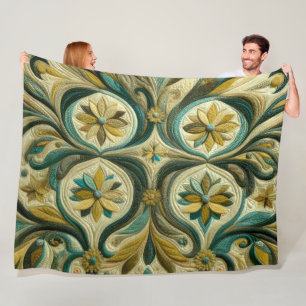 Quilted Abstract Design Fleece Blanket