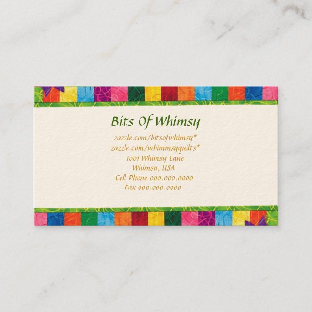 Quilted Business Card! Card (Front)