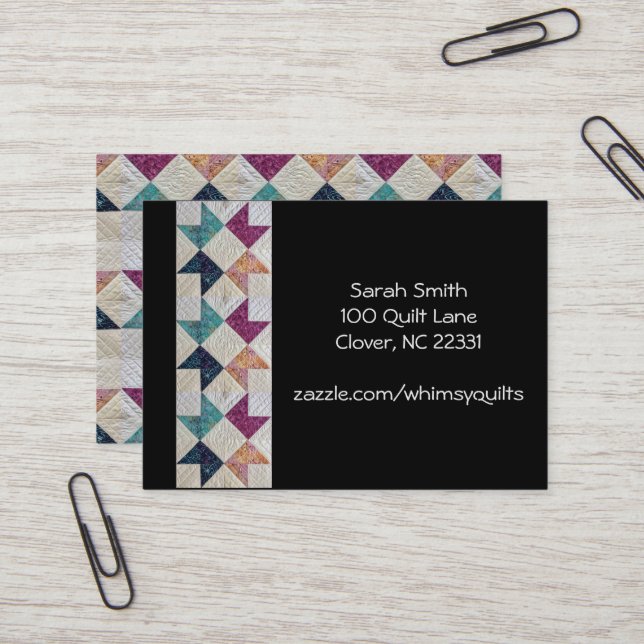 Quilted Business Cards (Front/Back In Situ)