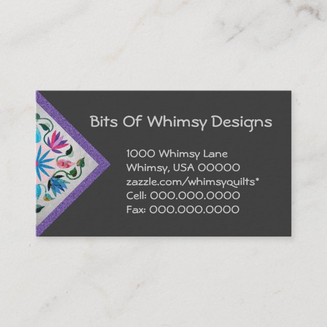 Quilted Business Cards (Front)